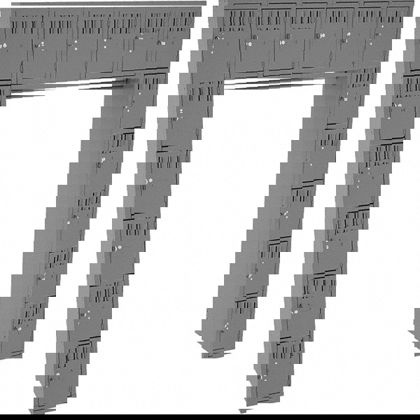 Sixteen Box Compartments And Coat Bar, 72w X 18d X 72h, Medium Gray